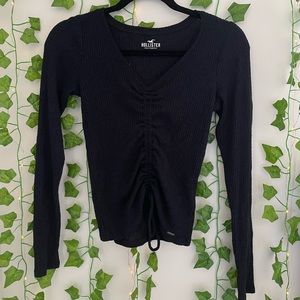 Hollister Ribber Ruched Drawstring Longsleeve